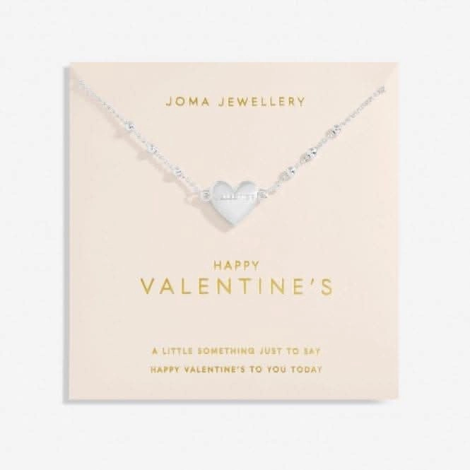 Happy Valentine's Silver Plated 46cm   5cm Necklace 6735