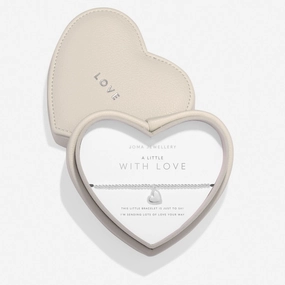 Heart Jewellery Box With Love Silver Plated Bracelet 8740