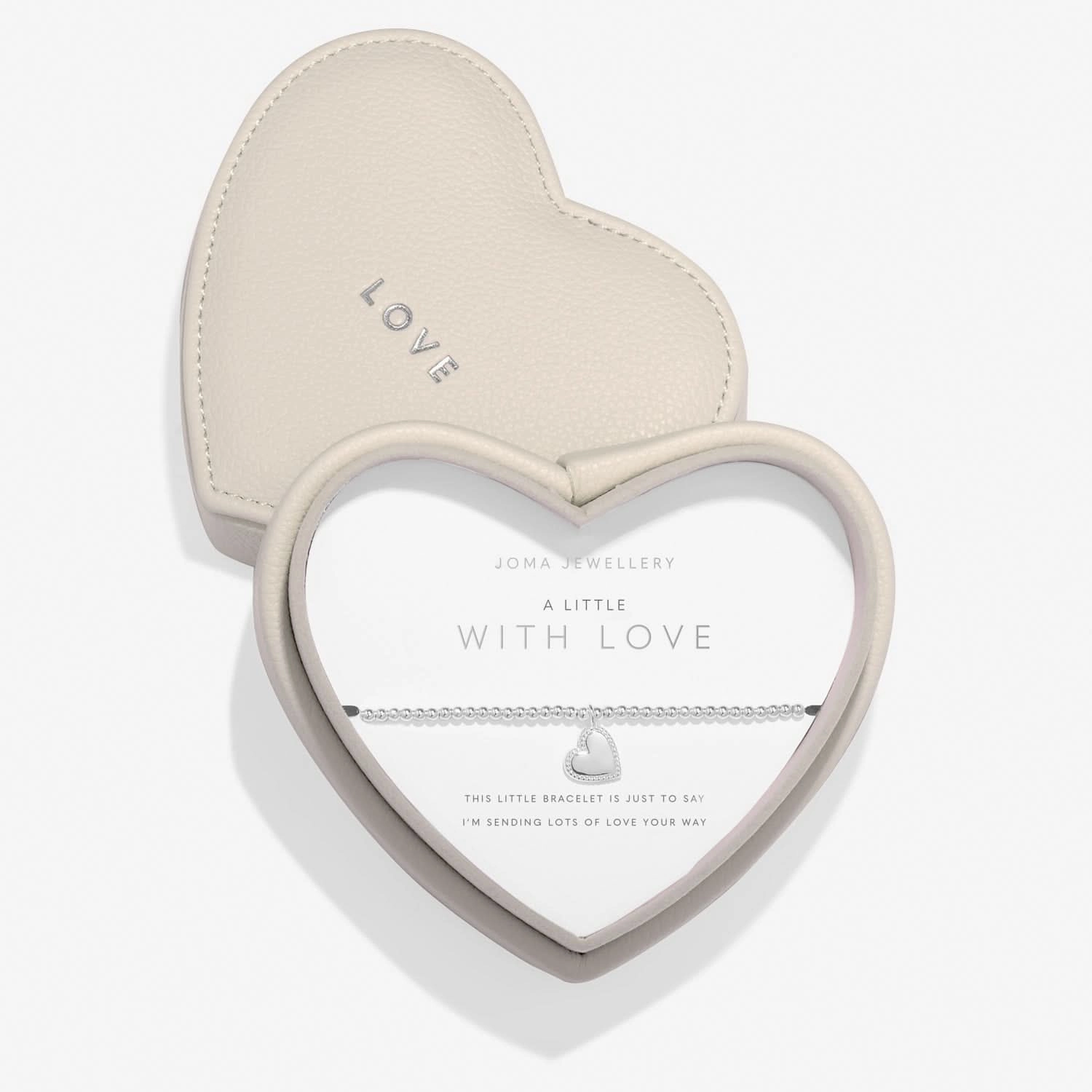 Heart Jewellery Box With Love Silver Plated Bracelet 8740