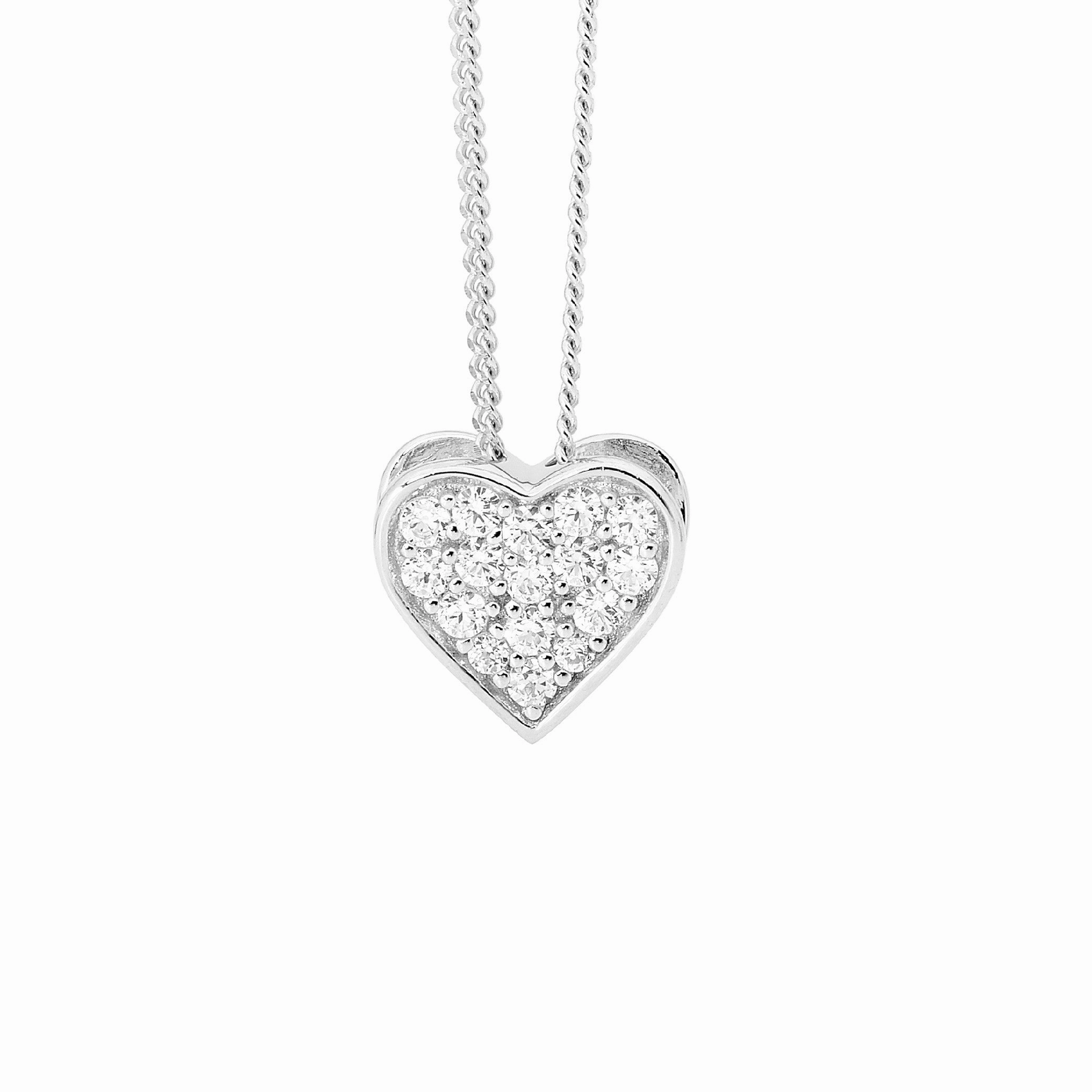 Heart Silver Pendant & Earrings