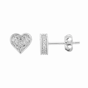 Heart Silver Pendant & Earrings