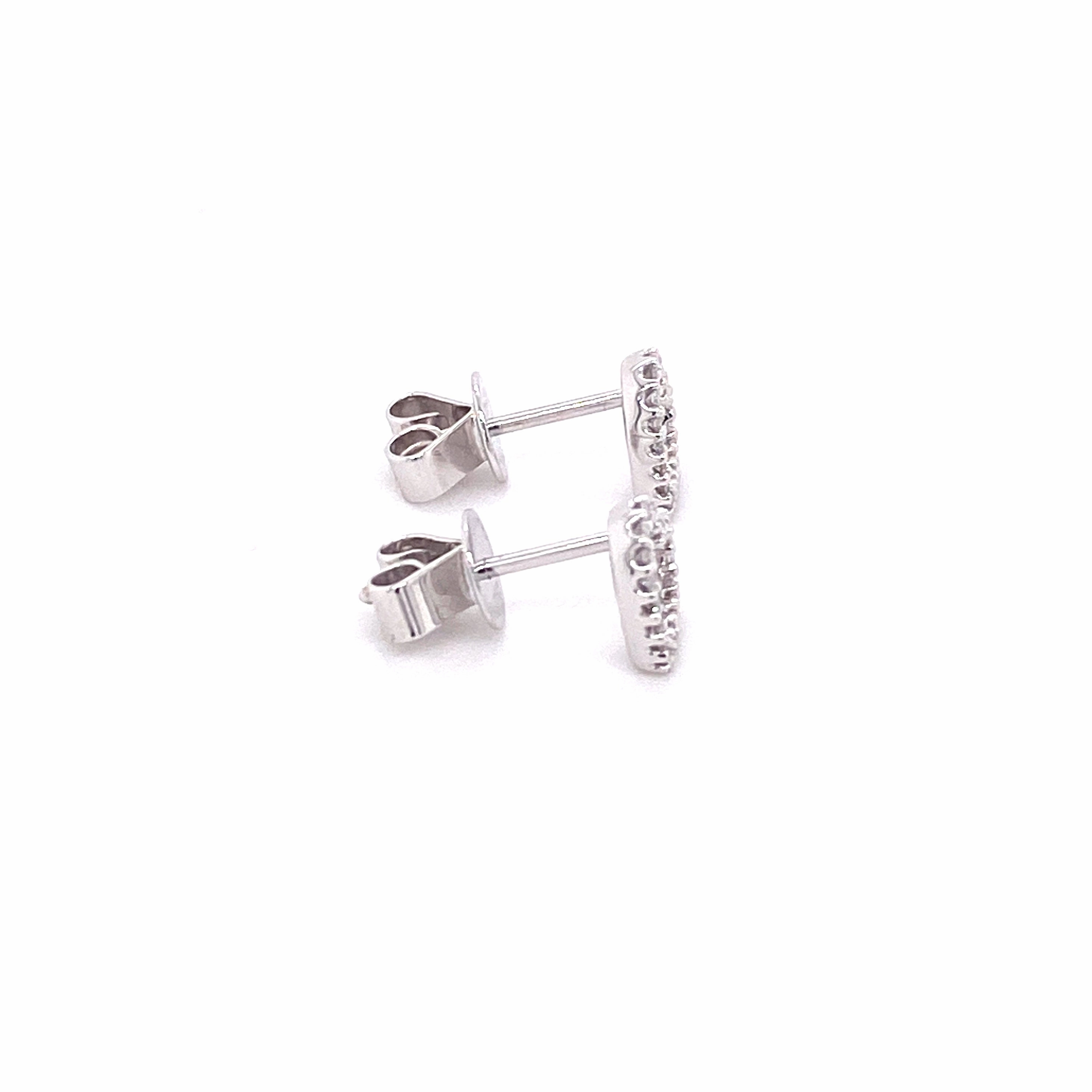 Heart Stud 18ct Whitegold Earrings