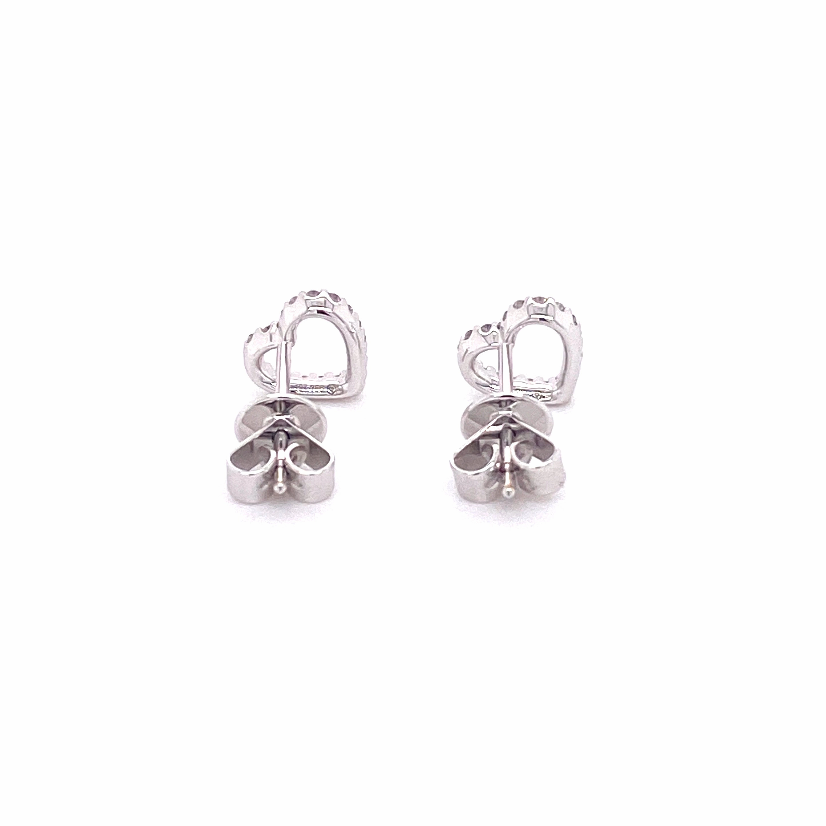 Heart Stud 18ct Whitegold Earrings