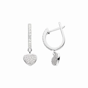 Heart Zirconia Hoop Earrings 57724CZ