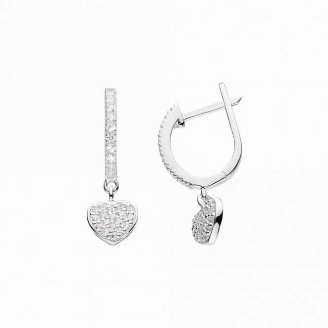 Heart Zirconia Hoop Earrings 57724CZ