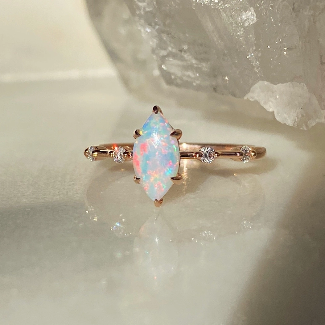 Hermione Opal Rosegold Ring