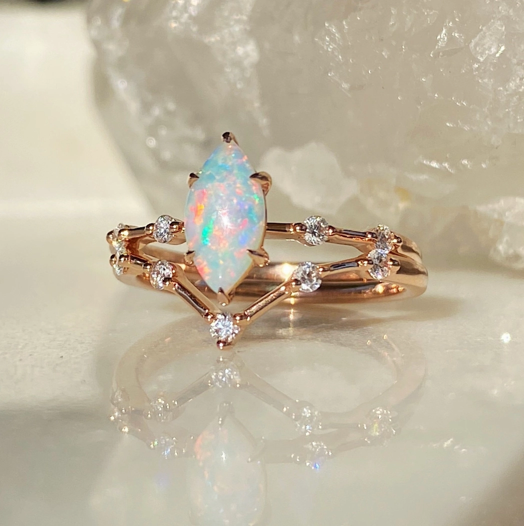 Hermione Opal Rosegold Ring