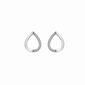 Hot Diamonds Teardrop 9ct White Gold Earrings