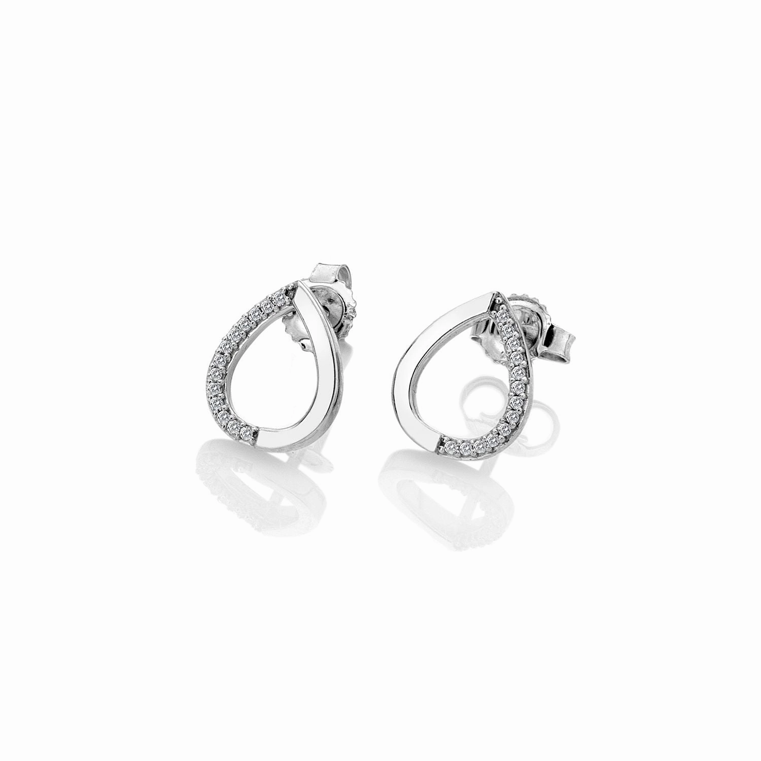 Hot Diamonds Teardrop 9ct White Gold Earrings