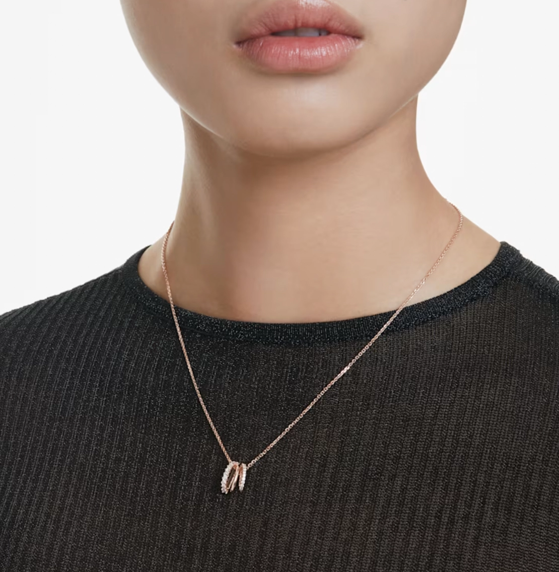 Hyperbola 3 Hoop Rosegold Necklace