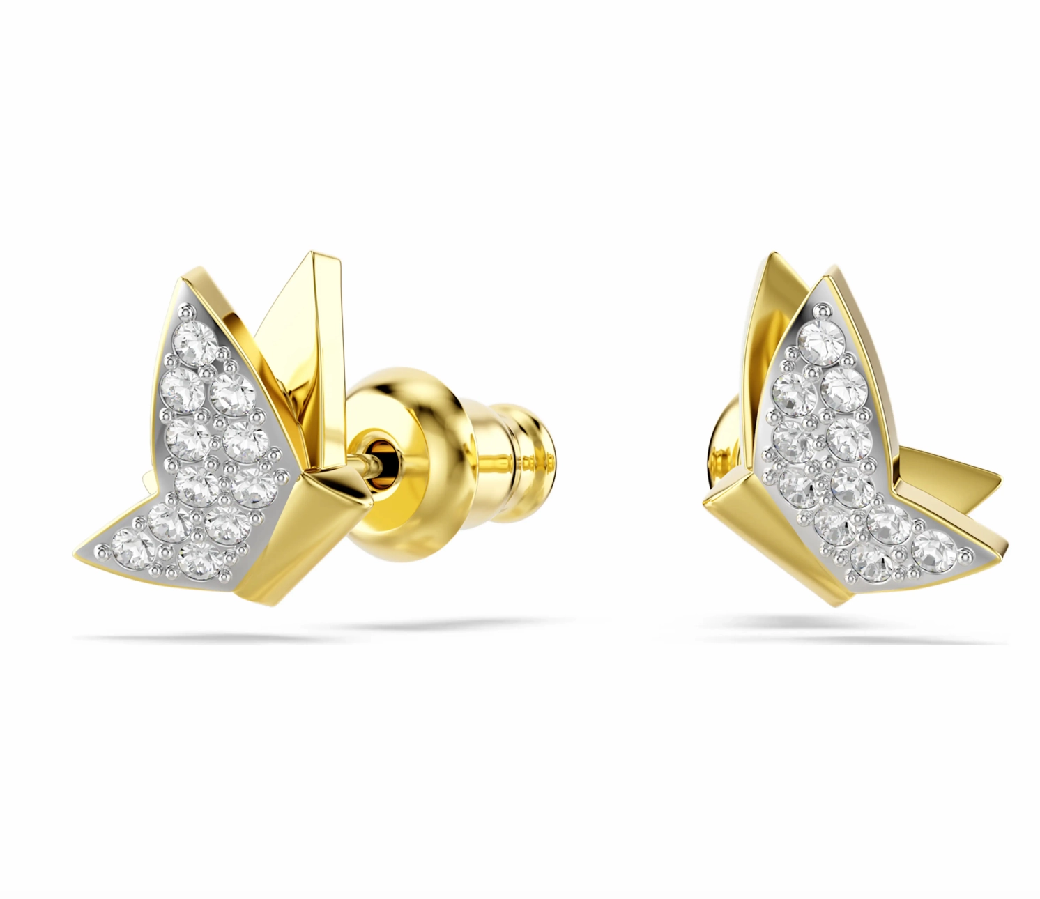 Idyllia Lilia: White Butterfly Gold Earrings