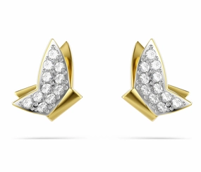 Idyllia Lilia: White Butterfly Gold Earrings