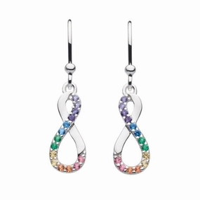 Infinity Twist Multi Nano Gems Drop Earrings 5510MCZ