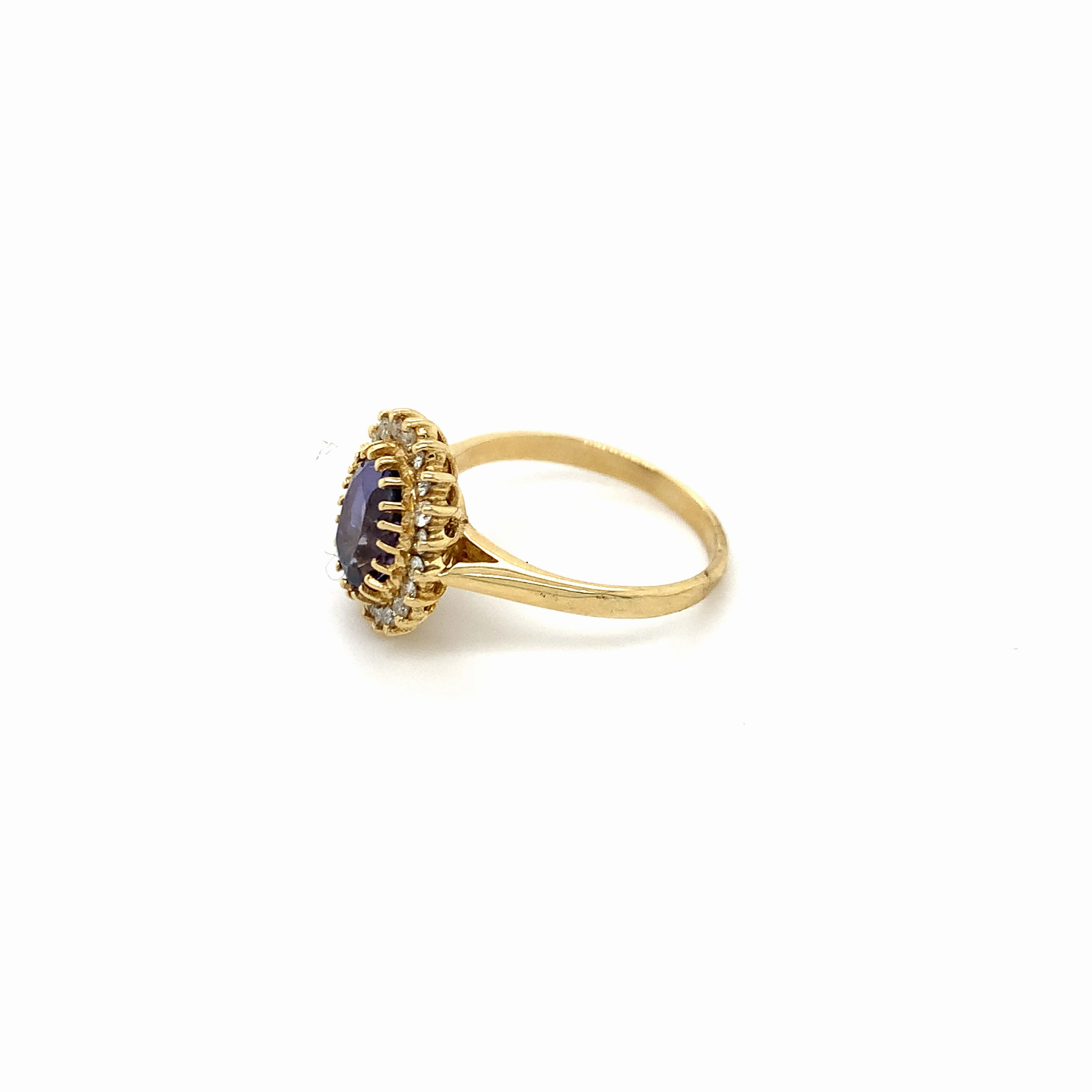Iolite Yellow Gold Sun Ring