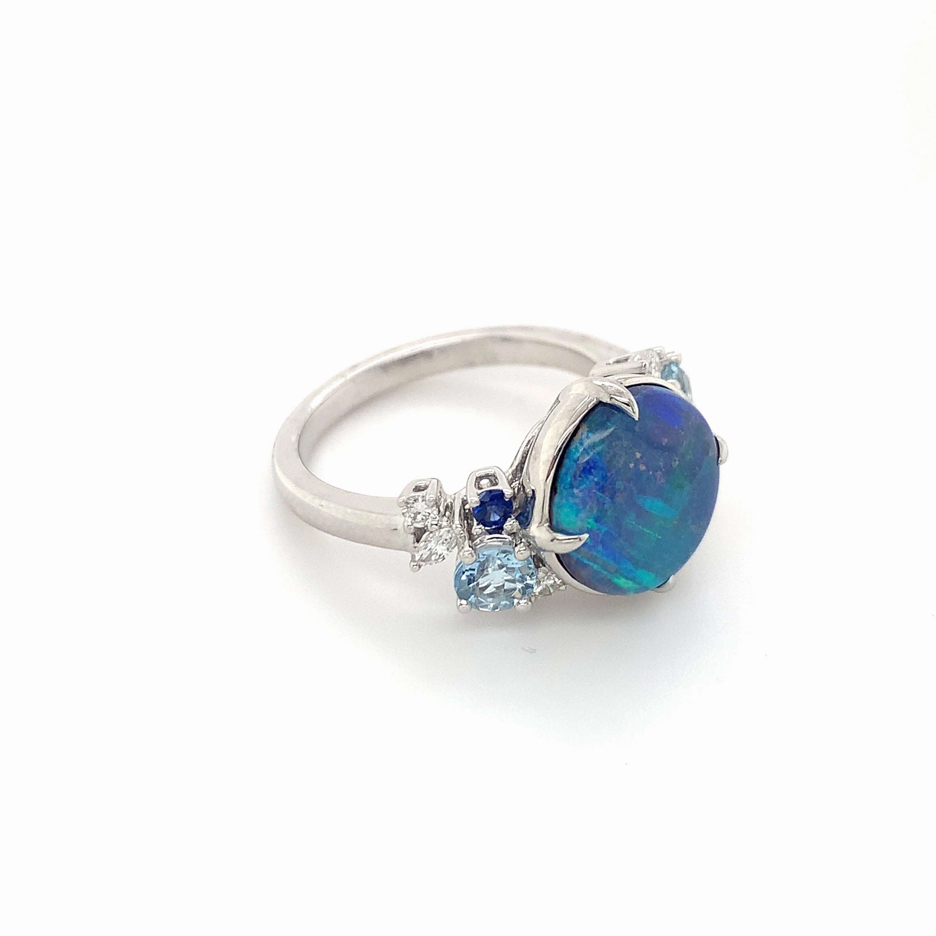Iris Blue Opal Whitegold Ring
