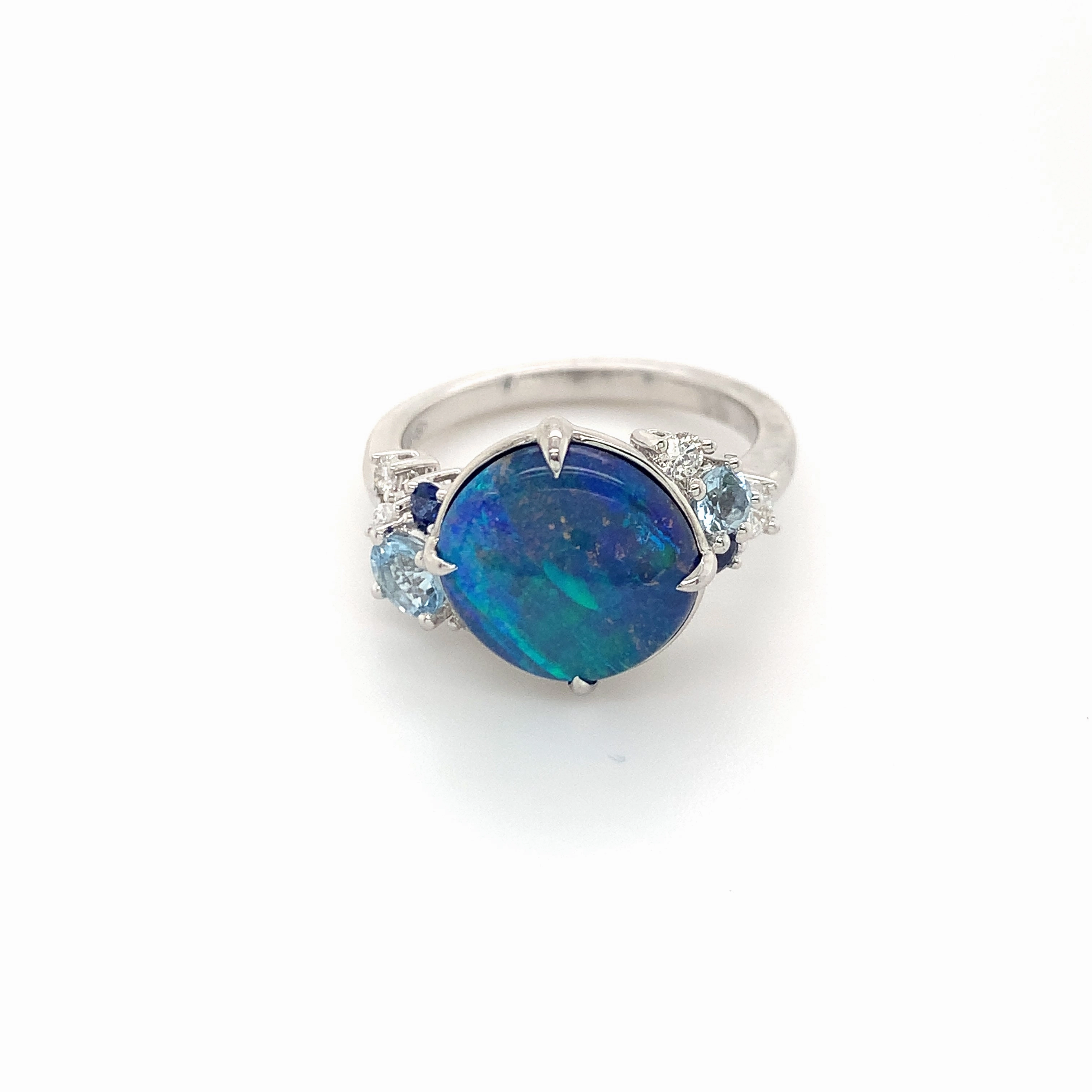 Iris Blue Opal Whitegold Ring