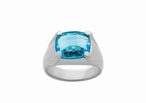Karen Walker - Chequerboard Blue Topaz Ring