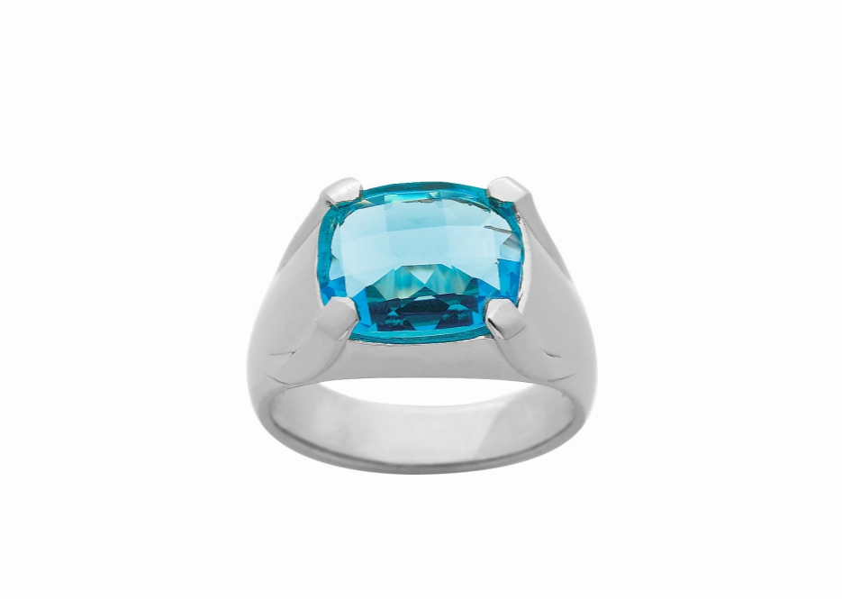 Karen Walker - Chequerboard Blue Topaz Ring