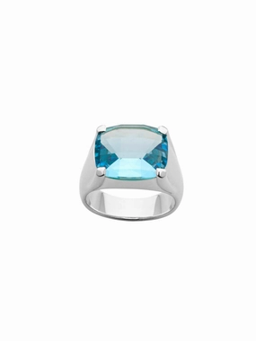 Karen Walker - Chequerboard Ring Blue Topaz