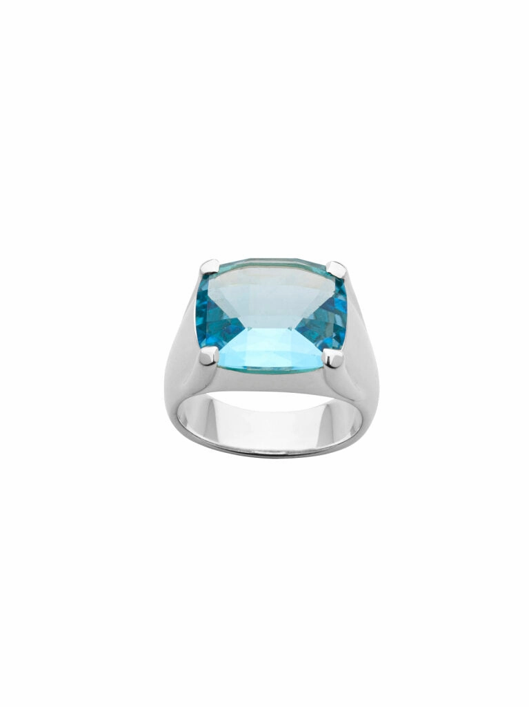 Karen Walker - Chequerboard Ring Blue Topaz