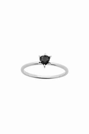Karen Walker - Cupid's Heart Mini Ring Silver Onyx