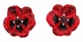 Karen Walker - Enamel Flower Earring 3mm Garnet