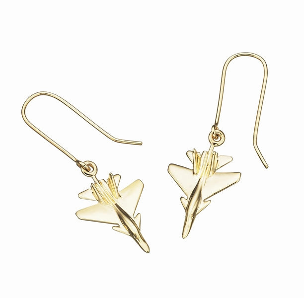 Karen Walker - Jet Plane Earrings 9ct Yellow Gold