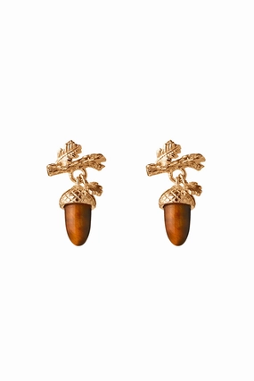 Karen Walker - Karen Walker Acorn and Leaf Studs Gold