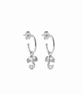 Karen Walker - Lunar Dragon Hoops Silver