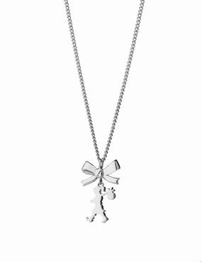 Karen Walker - Mini Girl With A Bow Necklace Sterling Silver 45cm