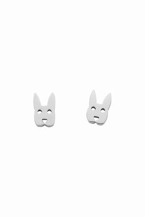 Karen Walker - Mini Rabbit Studs Silver