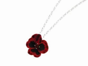 Karen Walker - Pansy Enamel Flower .3mm Garnet