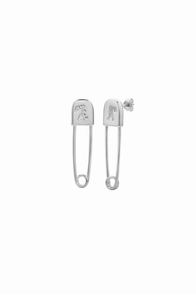 Karen Walker - Runaway Safety Pin Studs Silver