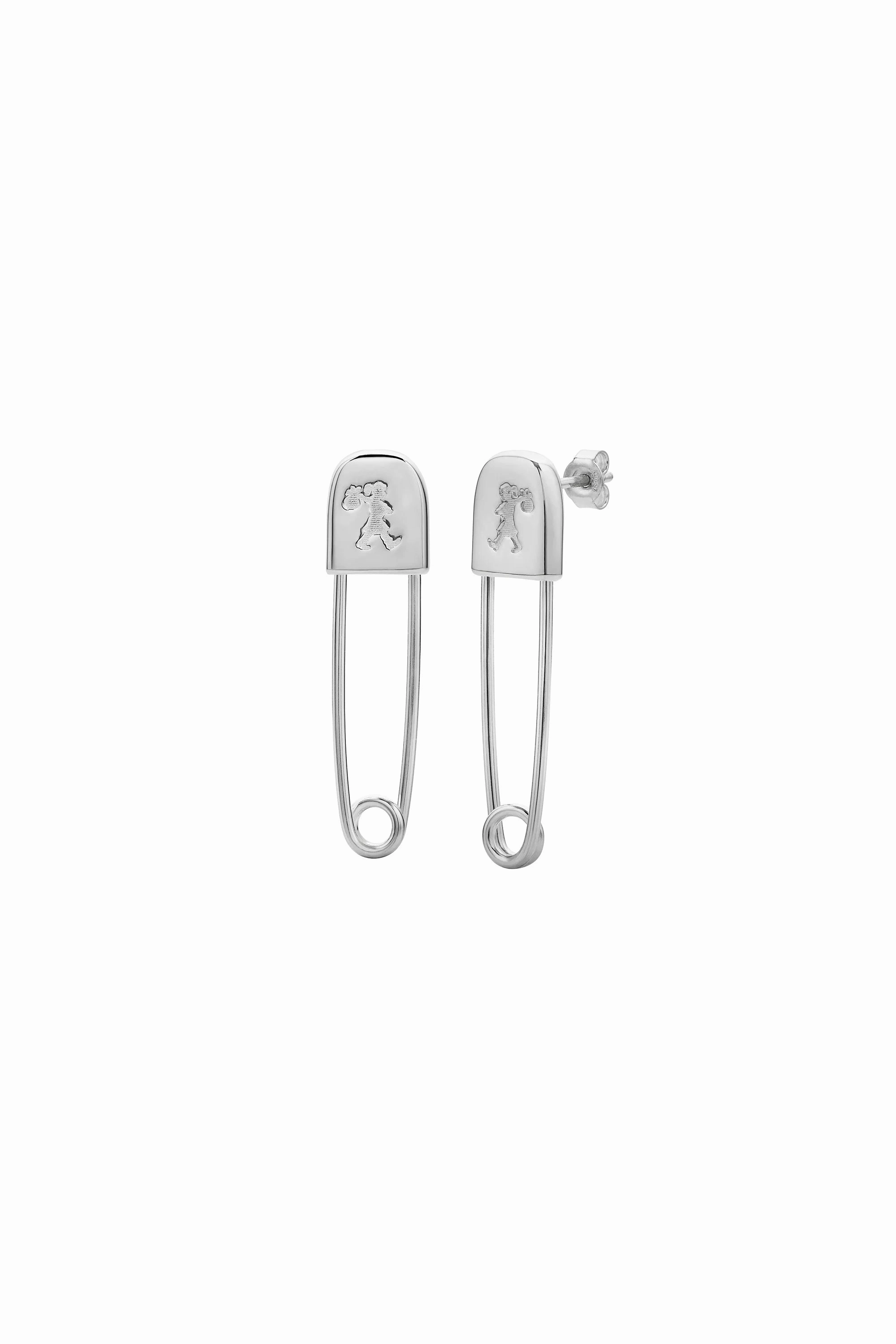 Karen Walker - Runaway Safety Pin Studs Silver