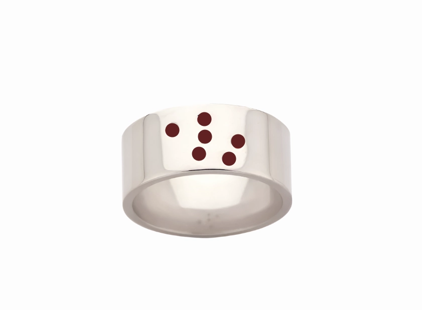 Karen Walker - Sterling SIlver Band With 6X Smokey Quartz Stones