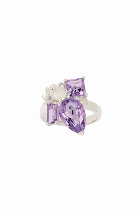 Karen Walker Rock Garden Ring - Silver, Amethyst