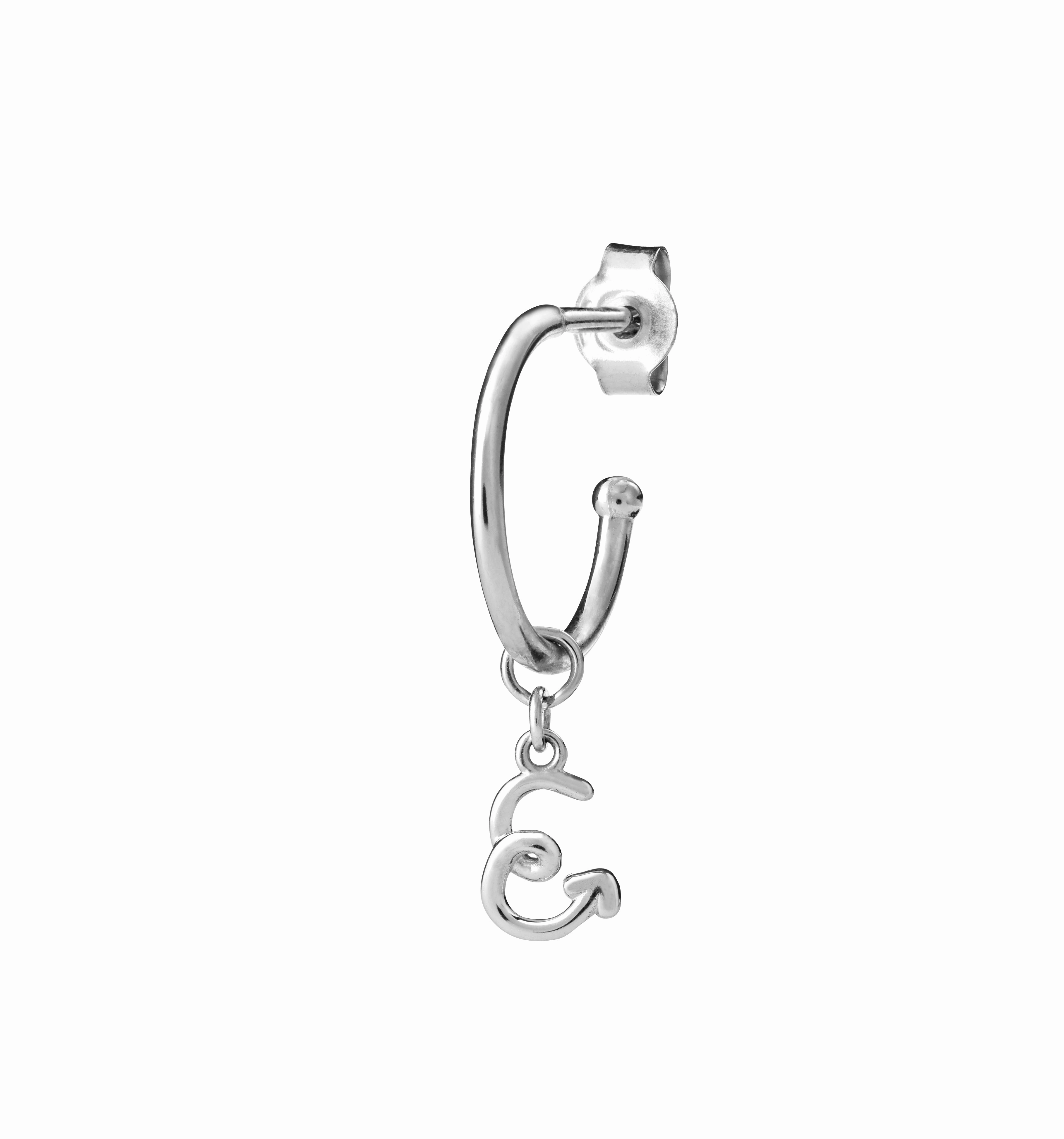 Karen Walker Single Initial Hoop - E