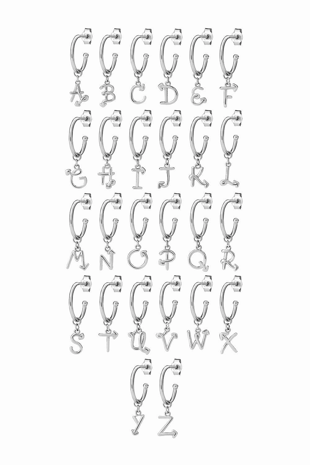 Karen Walker Single Initial Hoop - E