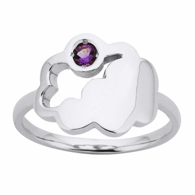 Karen Walker Weather Cumulus Ring - Silver, Amethyst
