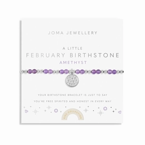 Kids A Little February Birthstone Silver Plated Bracelet C783