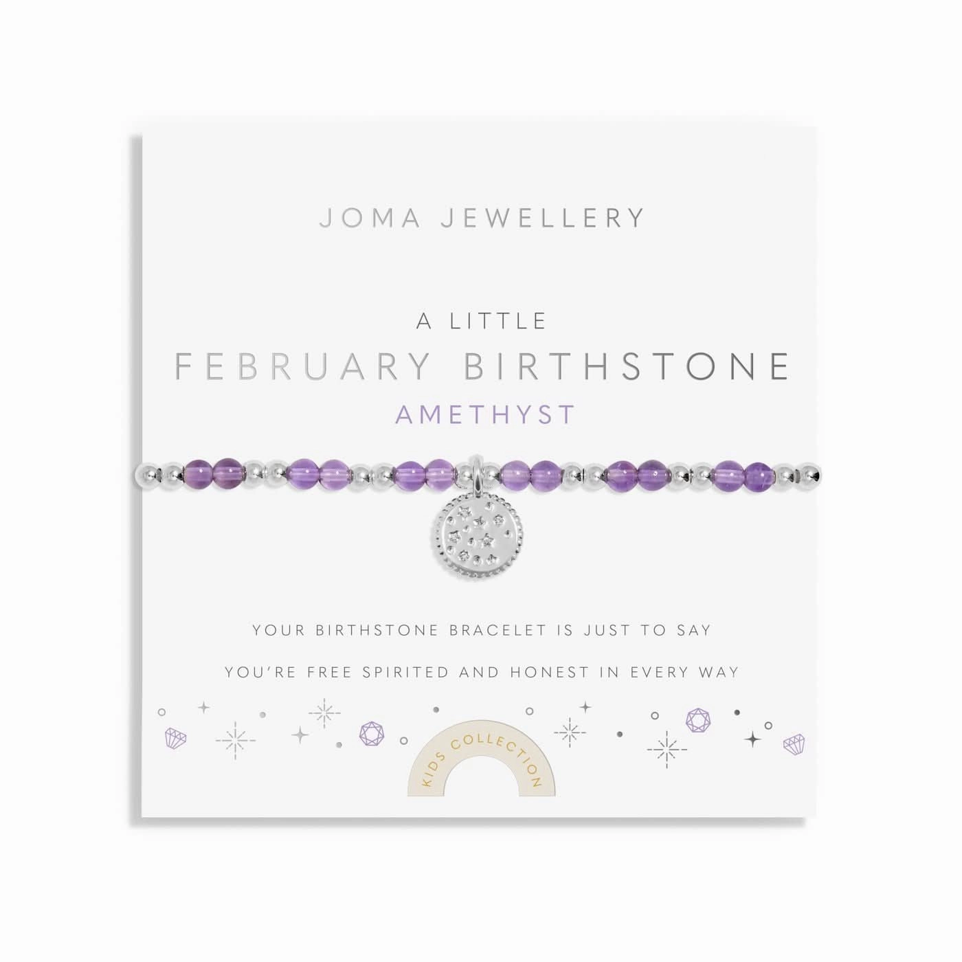 Kids A Little February Birthstone Silver Plated Bracelet C783