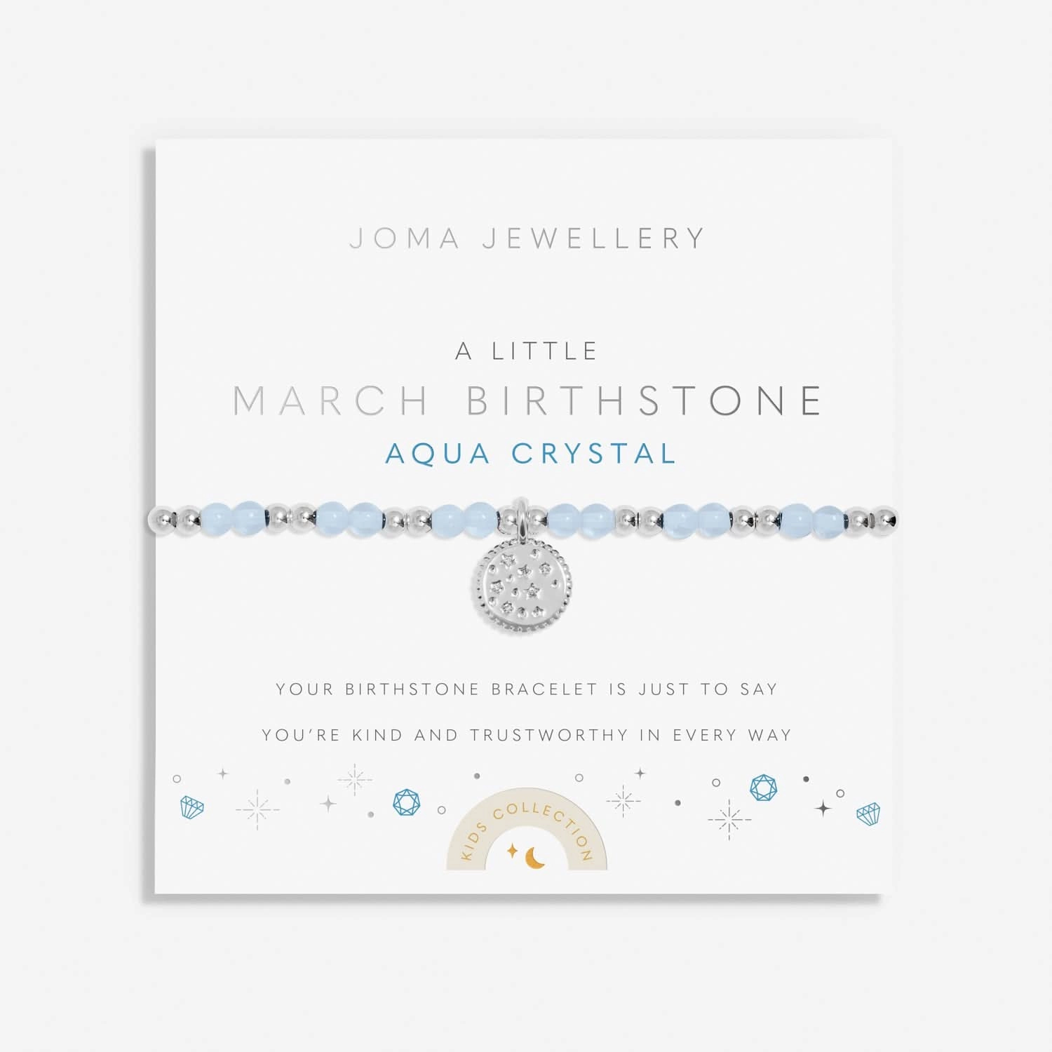 Kids A Little March Birthstone Silver Plated Bracelet C784