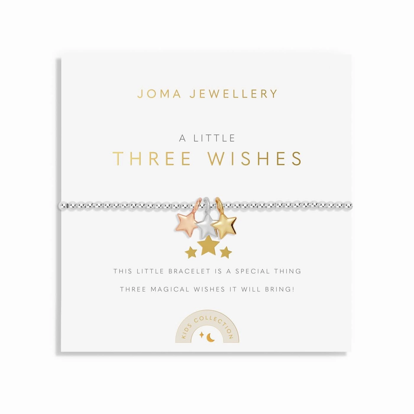 Kids A Little Three Wishes Silver Gold & Rose Gold Plated Bracelet C772