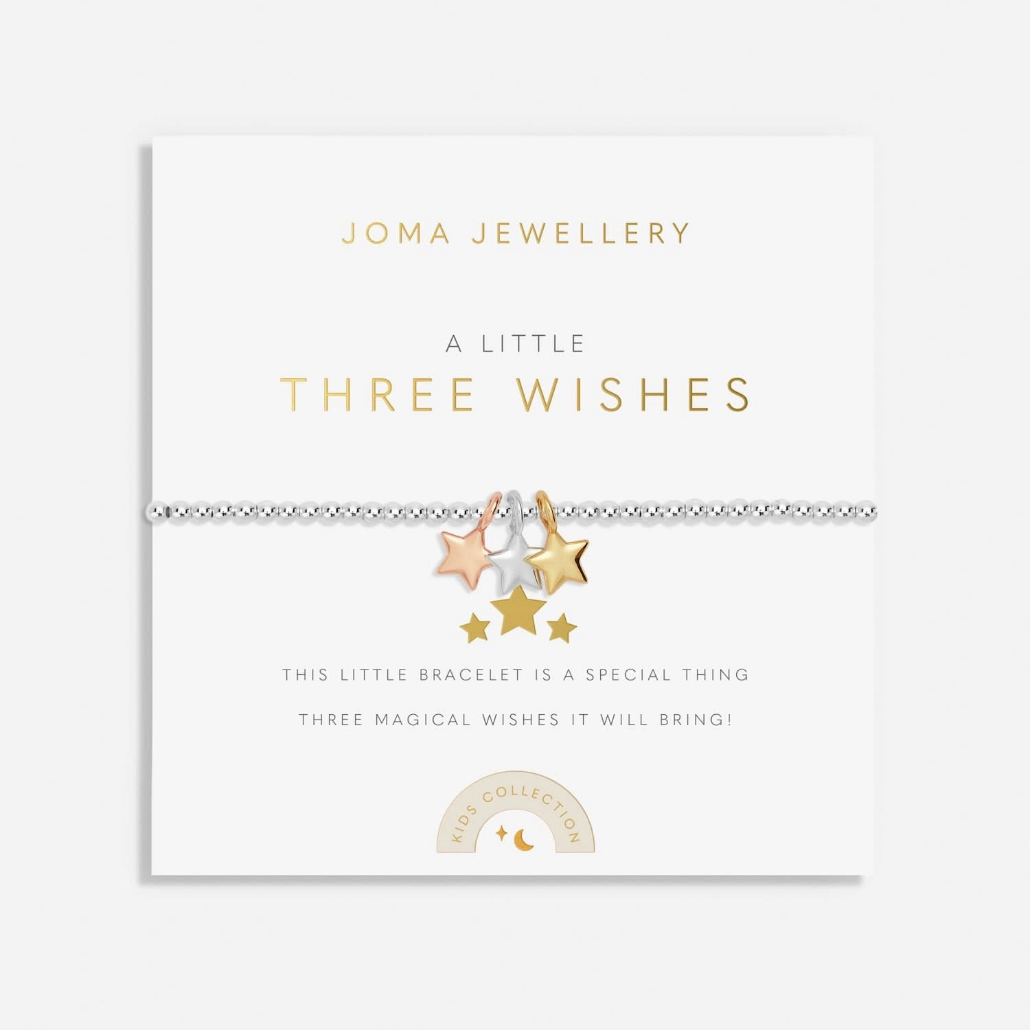 Kids A Little Three Wishes Silver Gold & Rose Gold Plated Bracelet C772