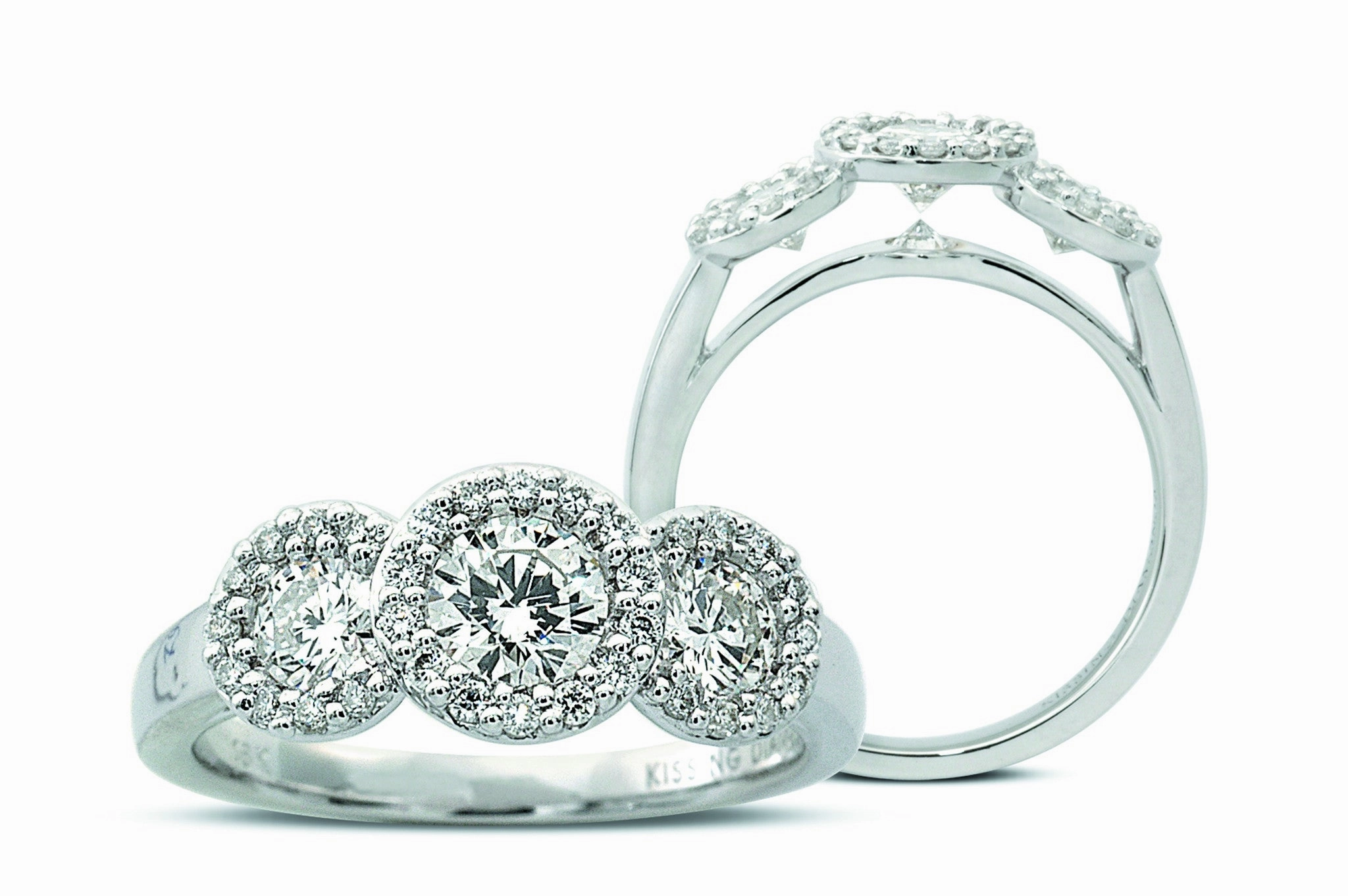 Kissing Diamonds Ring Cluster