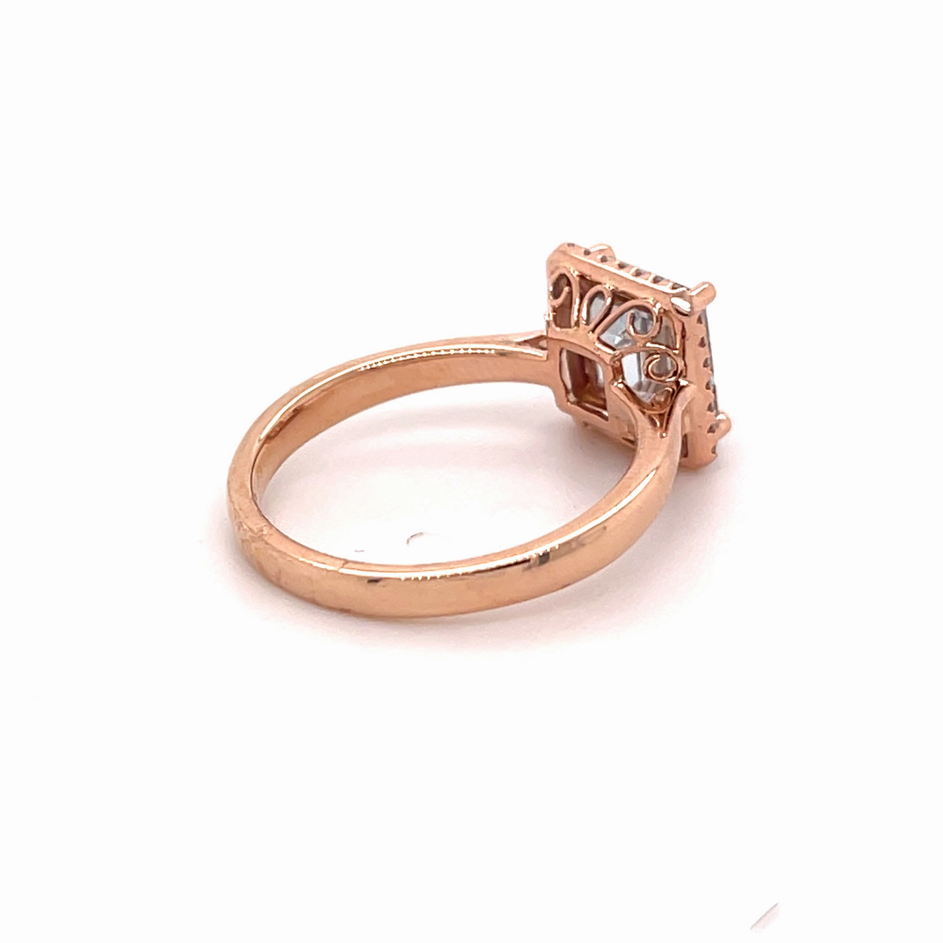 Kristie 14ct Rose Gold Aqua Marine Ring