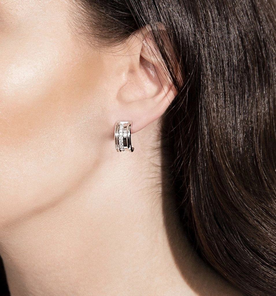 Ksenia Mirella Regina 18ct White Gold 0.35ct Diamond Hoop Earrings