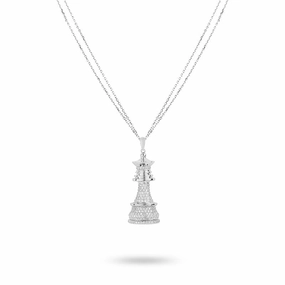 Ksenia Mirella The Queen 18ct White Gold 4.00ct Diamond Pave Necklace