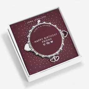 Life's A Charm Happy Birthday Friend Silver Charm 17.5cm Bracelet 6166