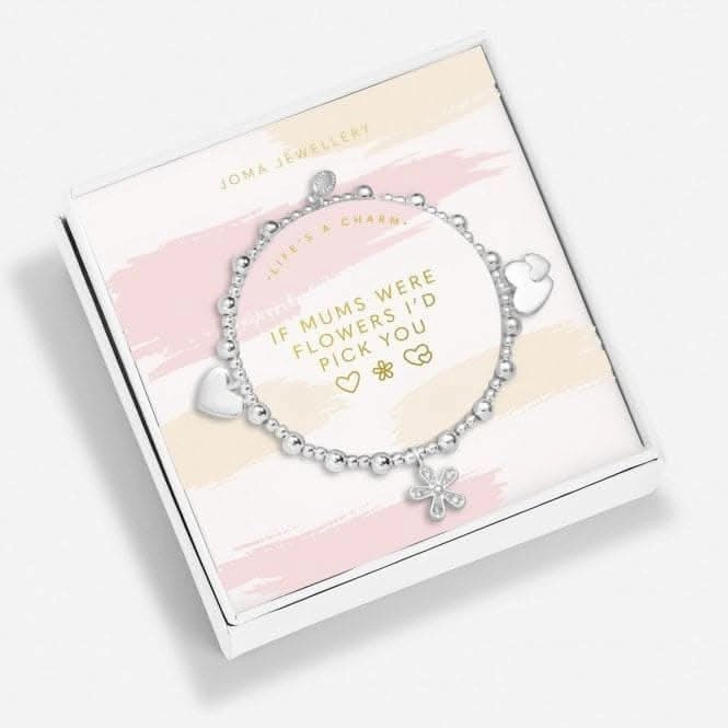 Life's A Charm If Mums Were Flowers I'd Pick You Silver Plated 17.5cm Bracelet 6909